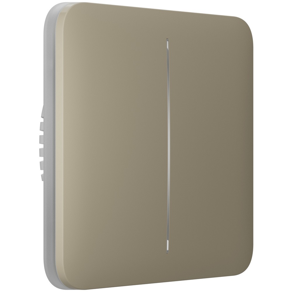 Умный сенсорный двухклавишный проходной выключатель света Ajax LightSwitch (2-gang/2-way) Jeweller ivory