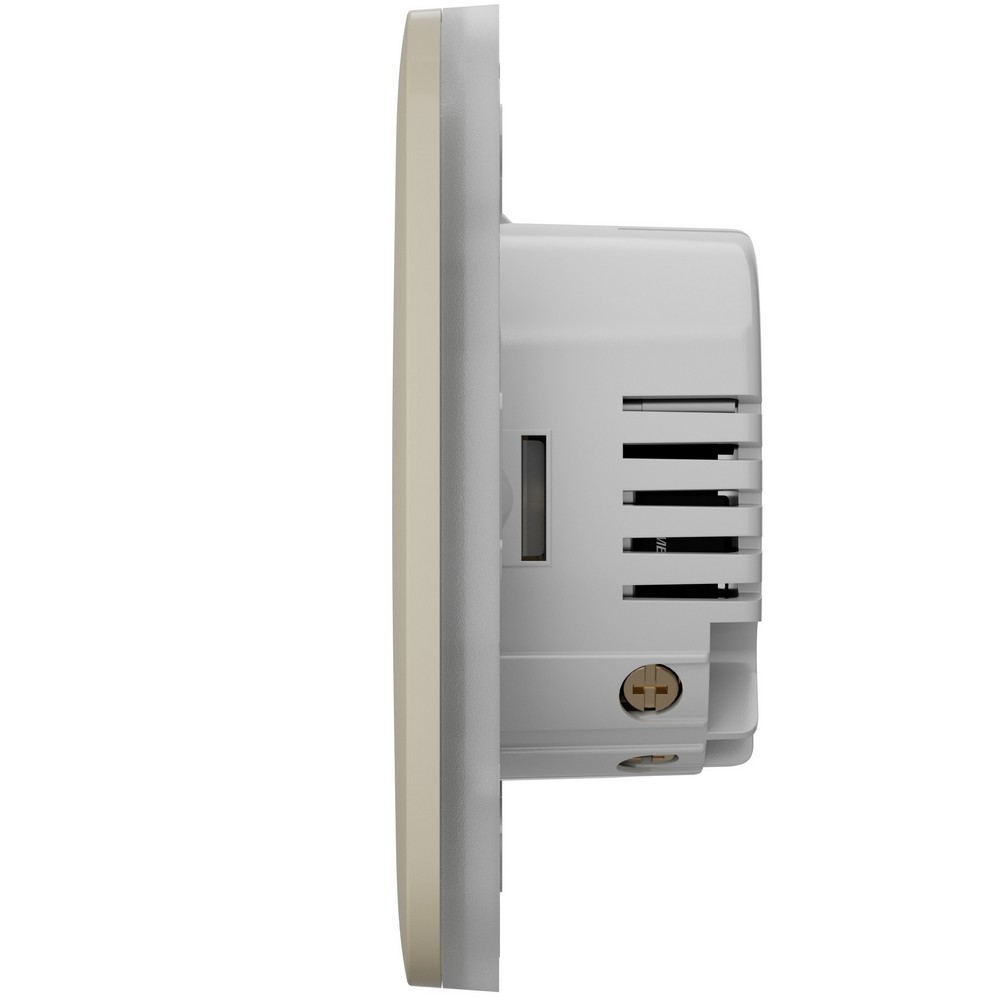 Умный сенсорный двухклавишный проходной выключатель света Ajax LightSwitch (2-gang/2-way) Jeweller ivory