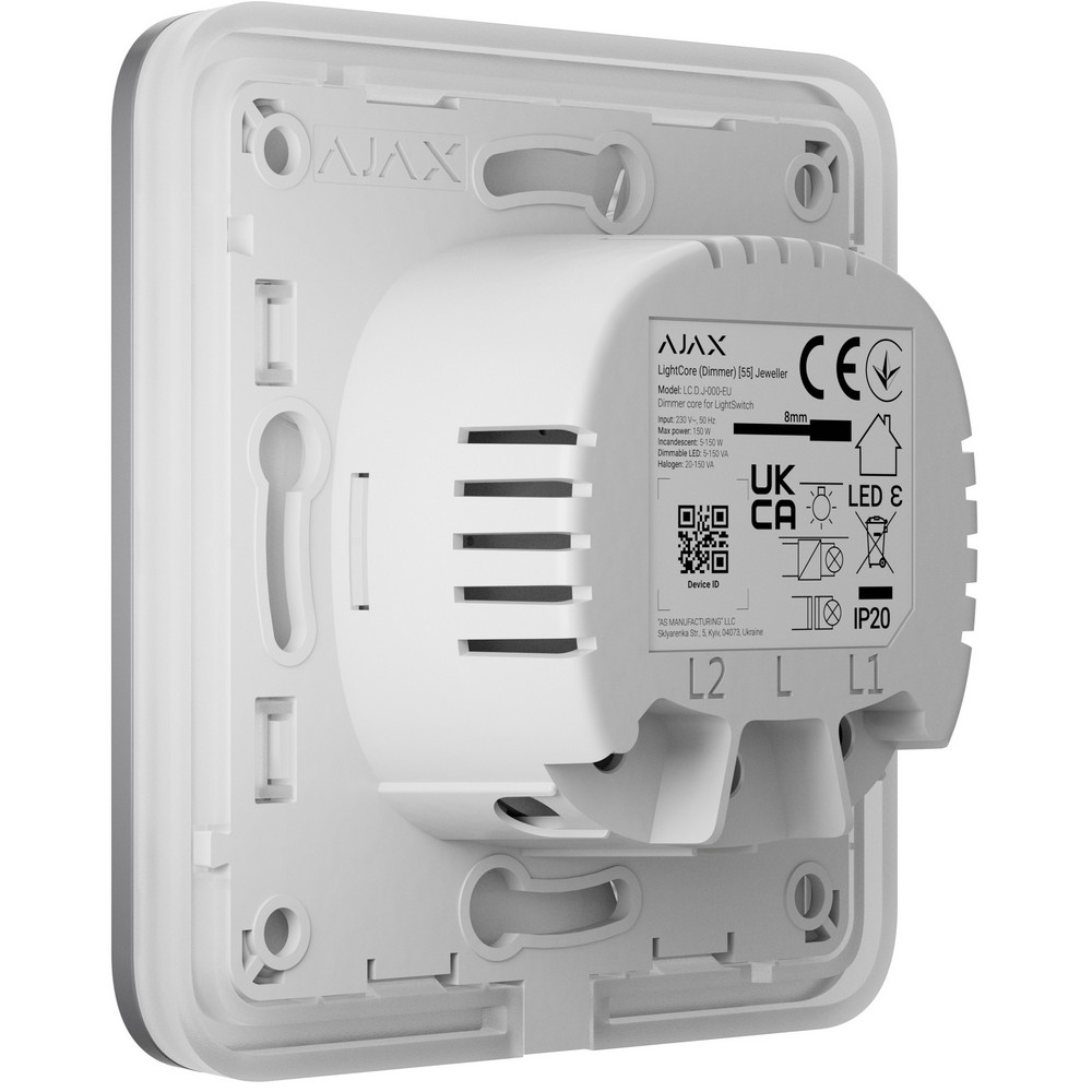 Бездротовий розумний сенсорний димерний вимикач світла Ajax LightSwitch (Dimmer) Jeweller grey