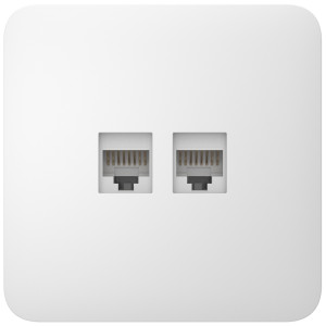 Встроенная интернет-розетка Ajax Outlet (LAN) white с двумя портами (white LAN connector)