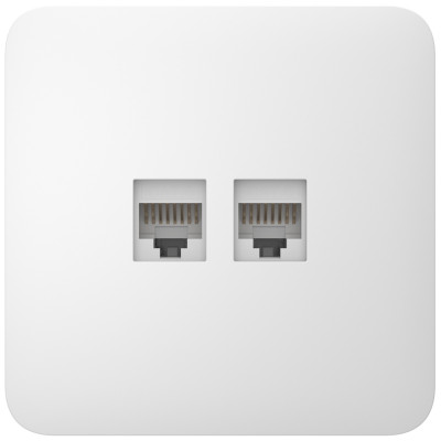 Вбудована інтернет-розетка Ajax Outlet (LAN) white з двома портами (white LAN connector)