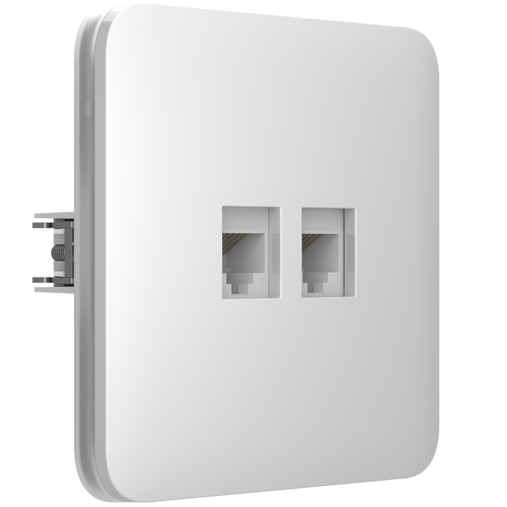 Вбудована інтернет-розетка Ajax Outlet (LAN) white з двома портами (white LAN connector)