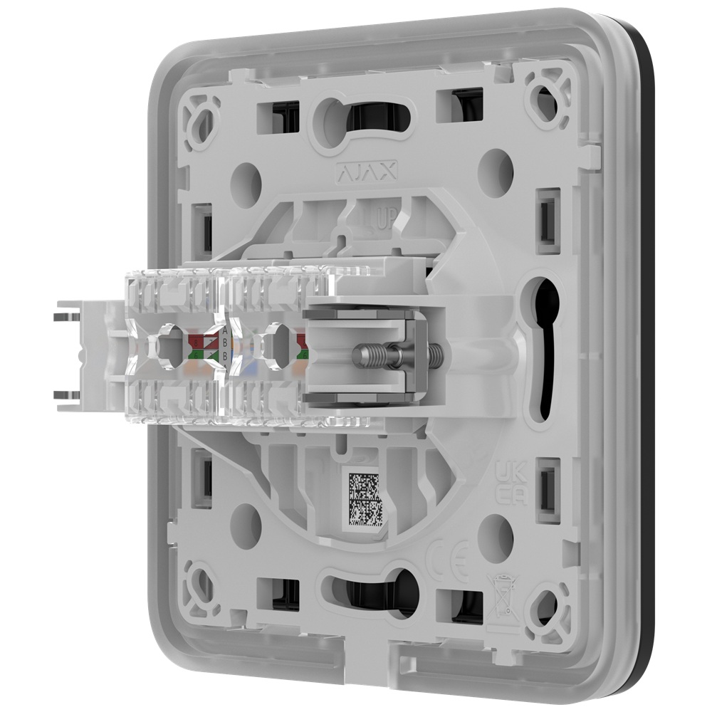 Вбудована інтернет-розетка Ajax Outlet (LAN) black з двома портами (black LAN connector)