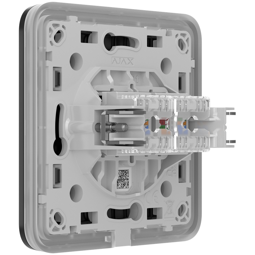 Вбудована інтернет-розетка Ajax Outlet (LAN) black з двома портами (black LAN connector)