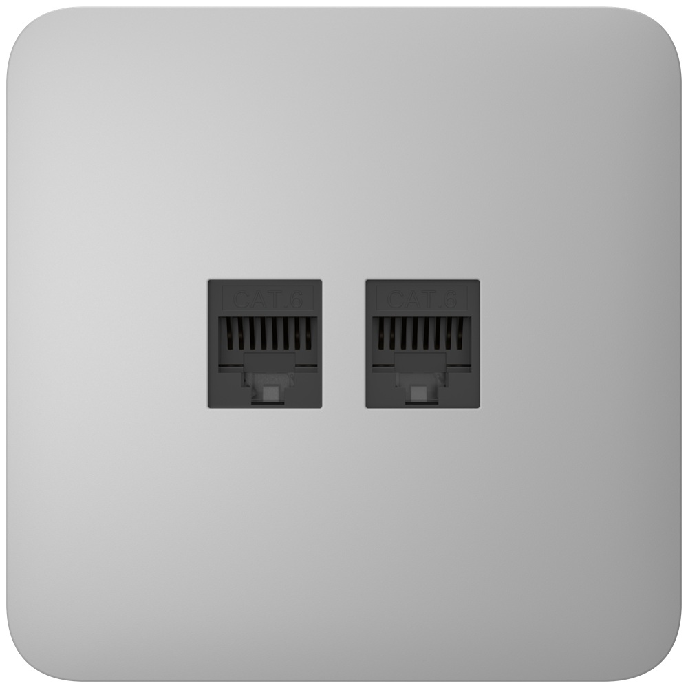 Встроенная интернет-розетка Ajax Outlet (LAN) fog с двумя портами (black LAN connector)