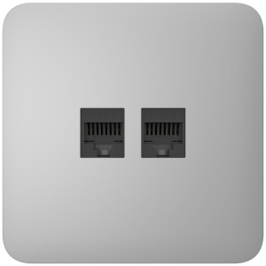 Вбудована інтернет-розетка Ajax Outlet (LAN) fog з двома портами (black LAN connector)