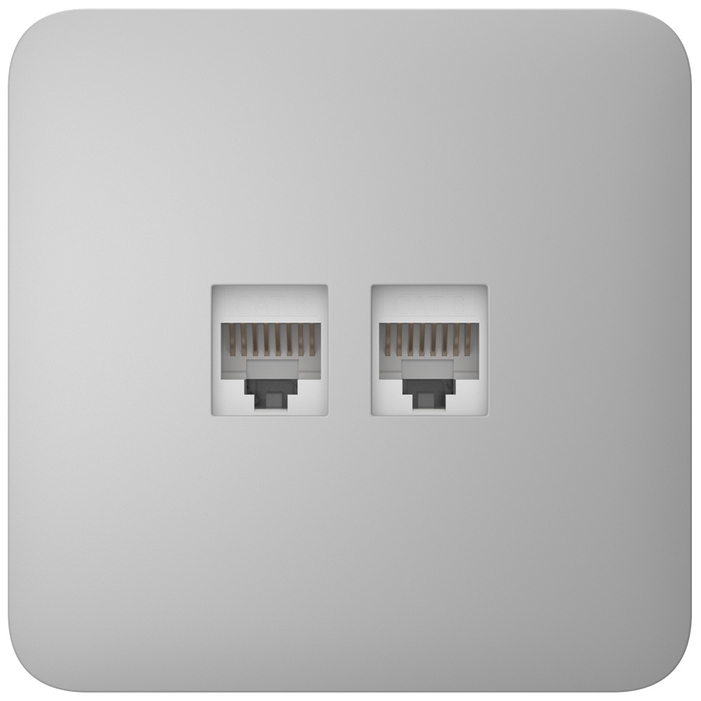 Встроенная интернет-розетка Ajax Outlet (LAN) fog с двумя портами (white LAN connector)