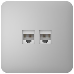 Вбудована інтернет-розетка Ajax Outlet (LAN) fog з двома портами (white LAN connector)