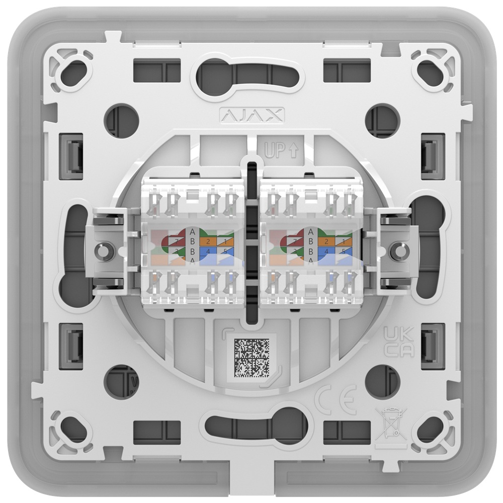 Встроенная интернет-розетка Ajax Outlet (LAN) fog с двумя портами (white LAN connector)