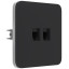 Вбудована інтернет-розетка Ajax Outlet (LAN) graphite з двома портами (black LAN connector)