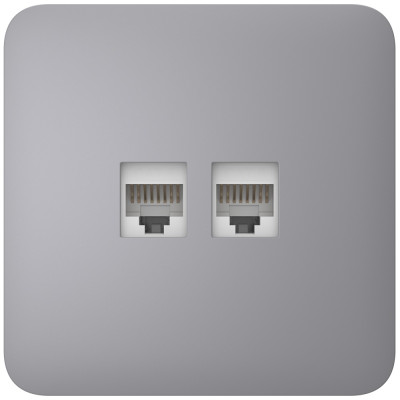 Встроенная интернет-розетка Ajax Outlet (LAN) grey с двумя портами (white LAN connector)