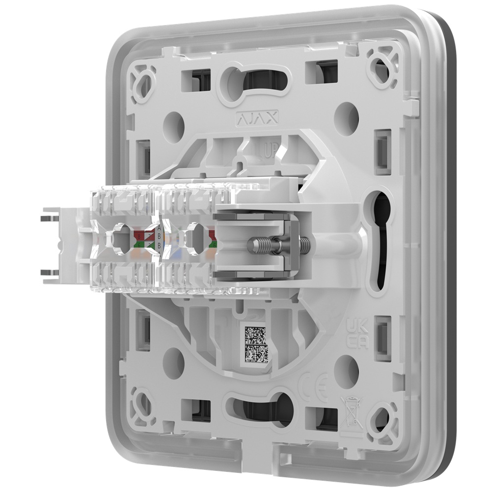 Вбудована інтернет-розетка Ajax Outlet (LAN) grey з двома портами (black LAN connector)