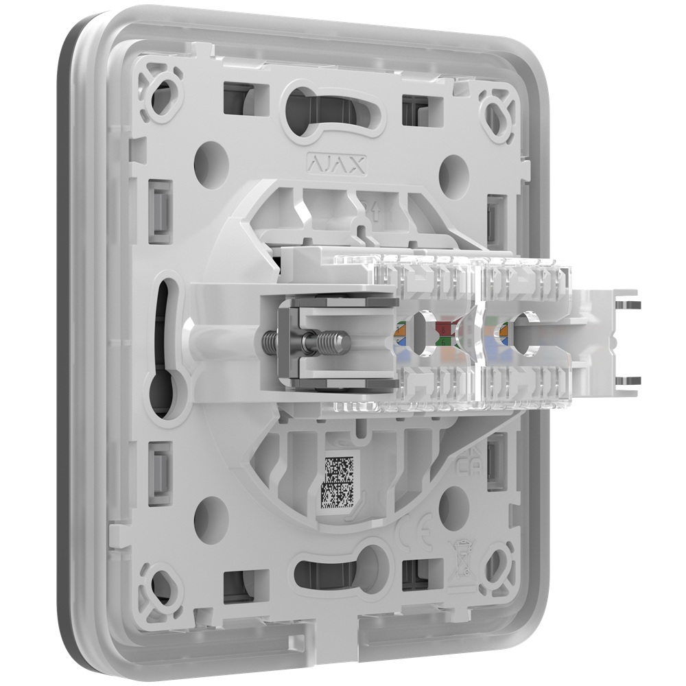 Вбудована інтернет-розетка Ajax Outlet (LAN) grey з двома портами (black LAN connector)
