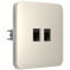 (Copy) Встроенная интернет-розетка Ajax Outlet (LAN) ivory с двумя портами (black LAN connector)
