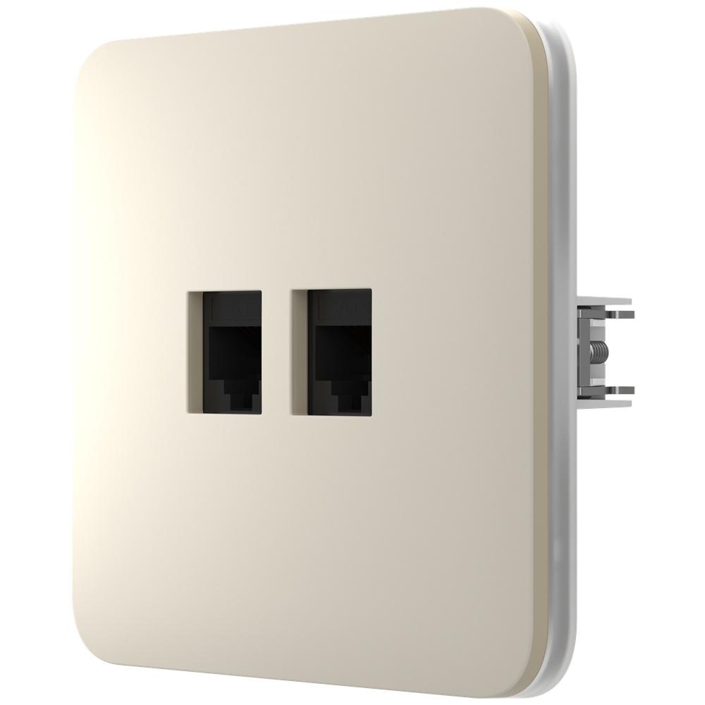 (Copy) Встроенная интернет-розетка Ajax Outlet (LAN) ivory с двумя портами (black LAN connector)