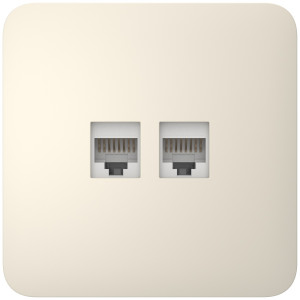 Вбудована інтернет-розетка Ajax Outlet (LAN) ivory з двома портами (white LAN connector)
