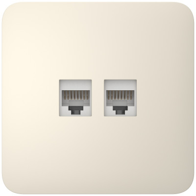 Вбудована інтернет-розетка Ajax Outlet (LAN) ivory з двома портами (white LAN connector)