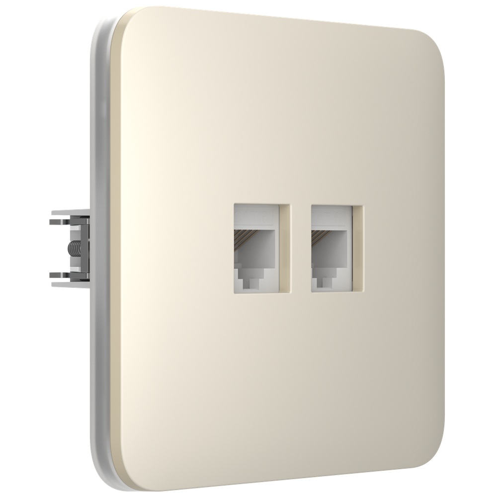 Вбудована інтернет-розетка Ajax Outlet (LAN) ivory з двома портами (white LAN connector)