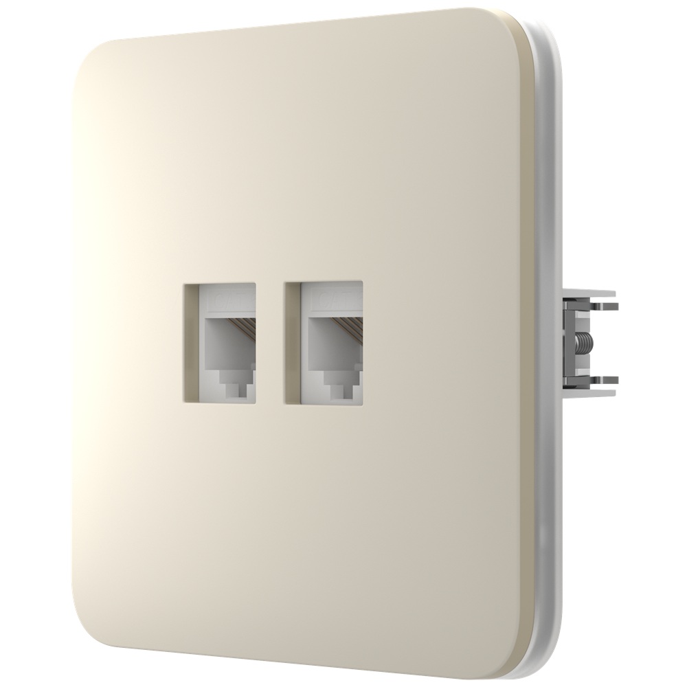 Вбудована інтернет-розетка Ajax Outlet (LAN) ivory з двома портами (white LAN connector)