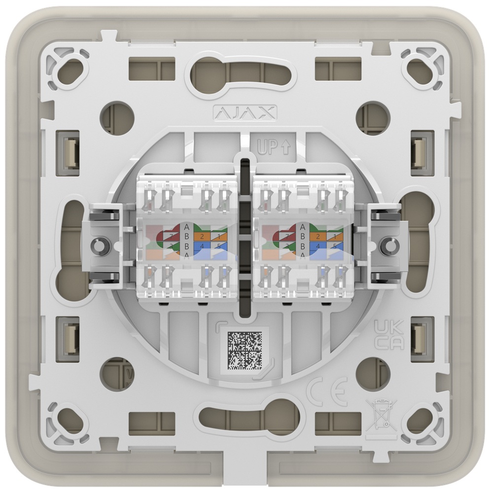(Copy) Встроенная интернет-розетка Ajax Outlet (LAN) ivory с двумя портами (black LAN connector)