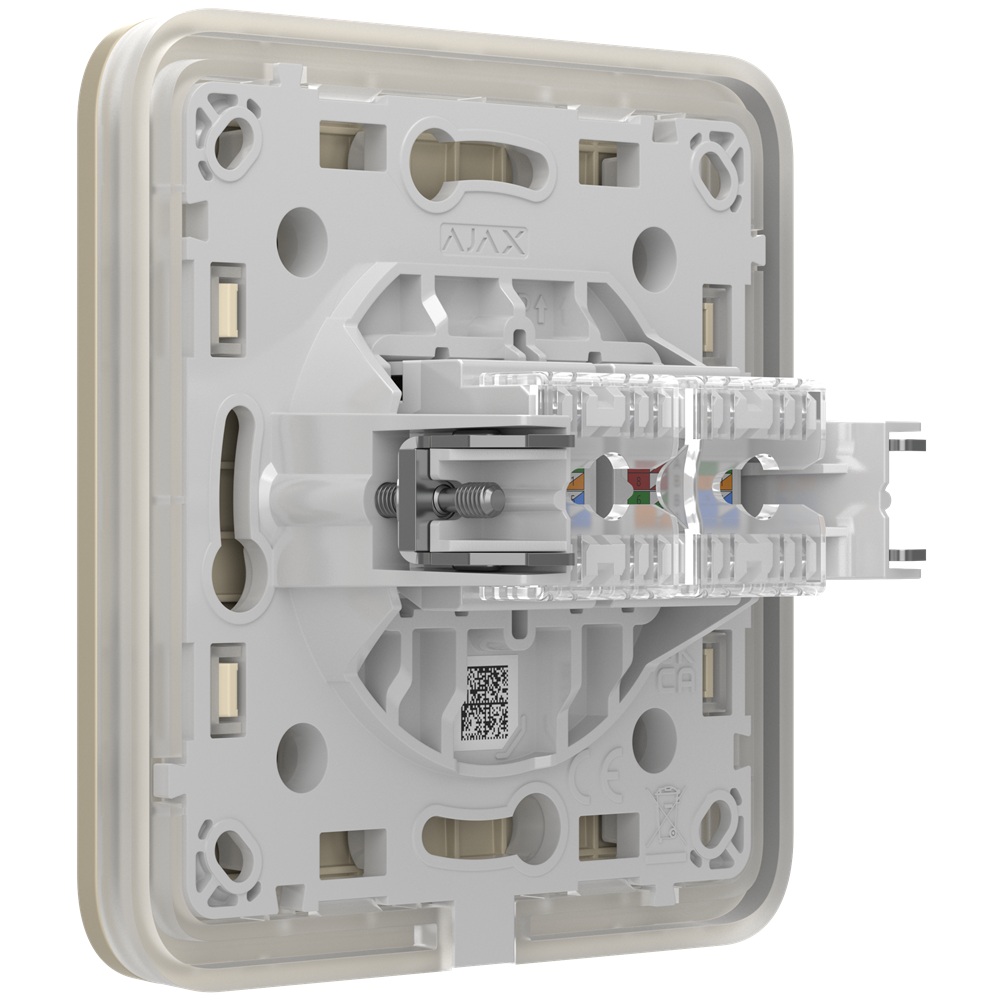 (Copy) Встроенная интернет-розетка Ajax Outlet (LAN) ivory с двумя портами (black LAN connector)
