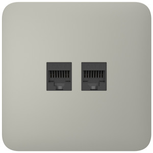 Встроенная интернет-розетка Ajax Outlet (LAN) olive с двумя портами (black LAN connector)
