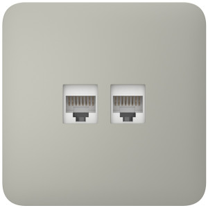 Встроенная интернет-розетка Ajax Outlet (LAN) olive с двумя портами (white LAN connector)