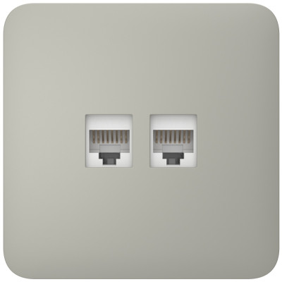 Встроенная интернет-розетка Ajax Outlet (LAN) olive с двумя портами (white LAN connector)