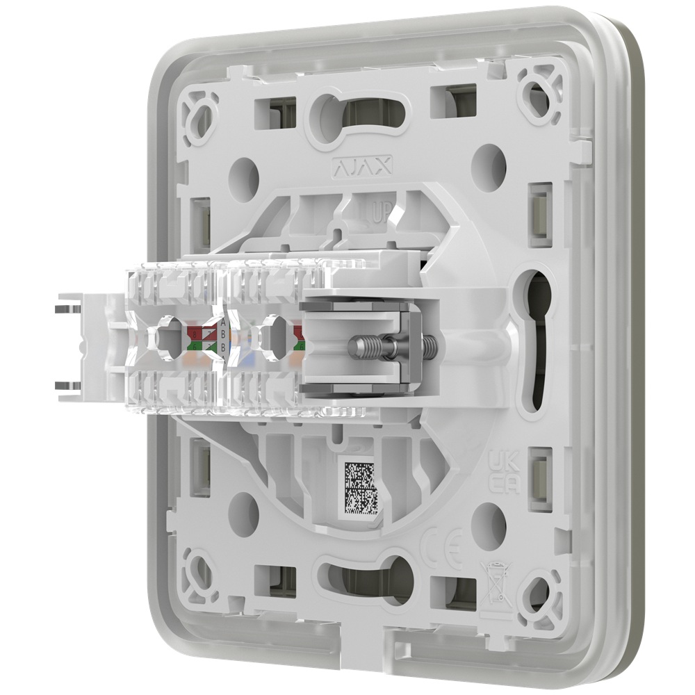 Вбудована інтернет-розетка Ajax Outlet (LAN) olive з двома портами (black LAN connector)