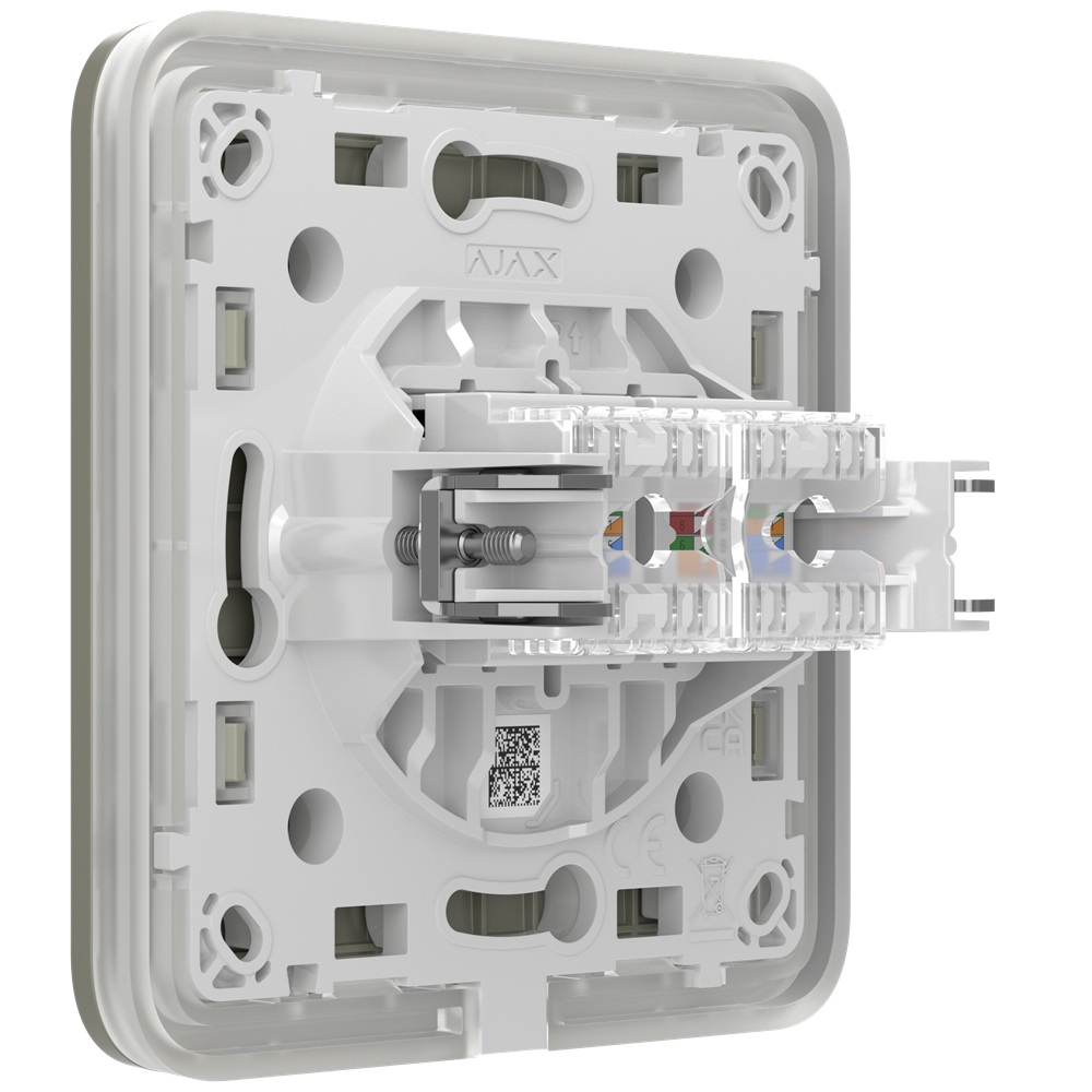 Вбудована інтернет-розетка Ajax Outlet (LAN) olive з двома портами (black LAN connector)