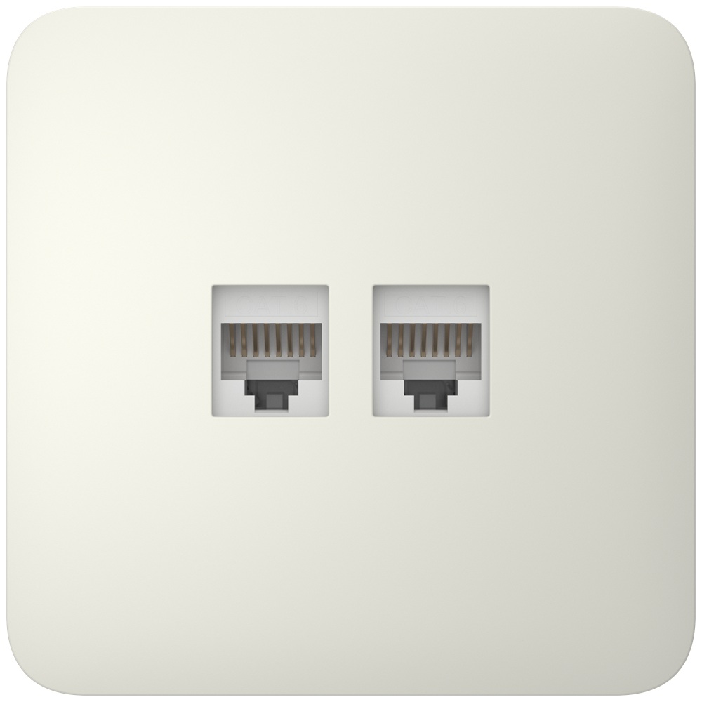 Вбудована інтернет-розетка Ajax Outlet (LAN) oyster з двома портами (white LAN connector)