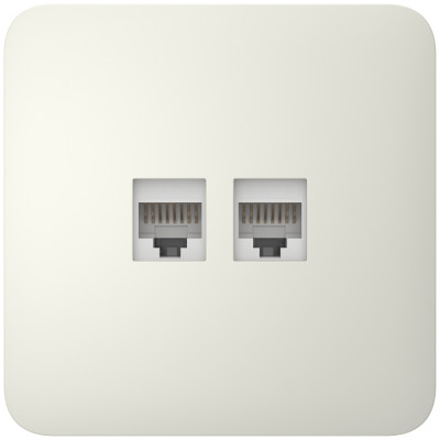 Вбудована інтернет-розетка Ajax Outlet (LAN) oyster з двома портами (white LAN connector)