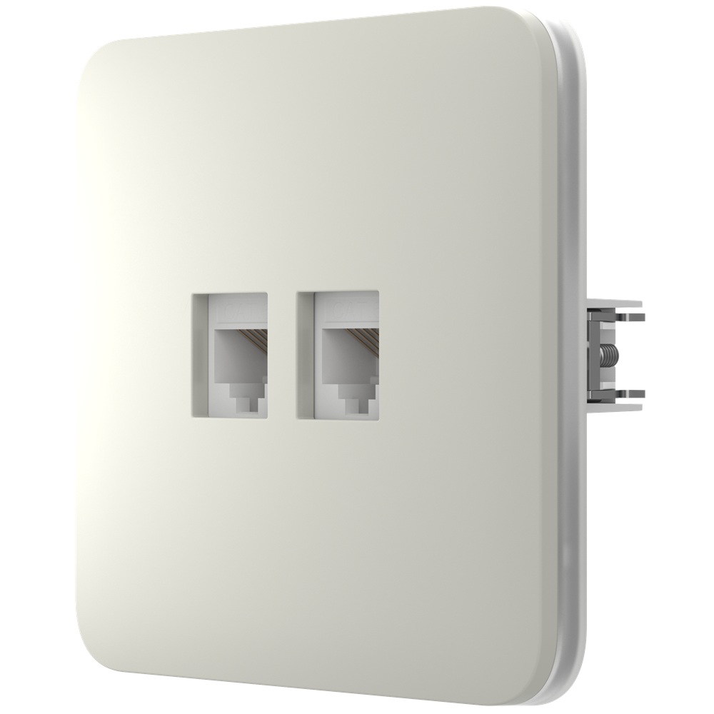 Вбудована інтернет-розетка Ajax Outlet (LAN) oyster з двома портами (white LAN connector)