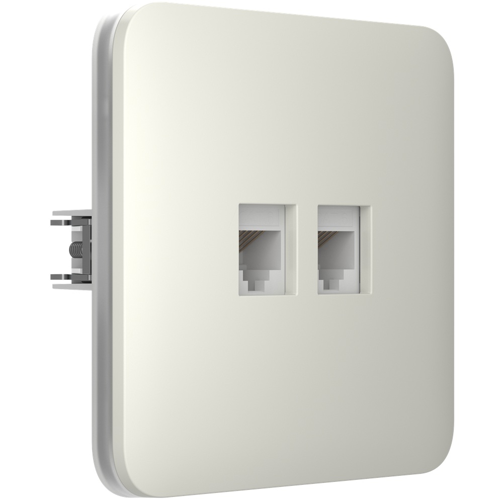 Вбудована інтернет-розетка Ajax Outlet (LAN) oyster з двома портами (white LAN connector)