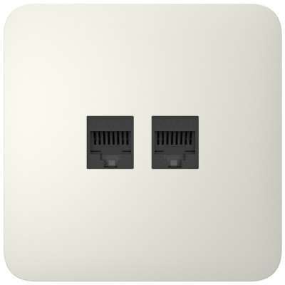 Вбудована інтернет-розетка Ajax Outlet (LAN) oyster з двома портами (black LAN connector)