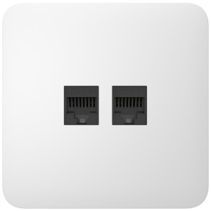 Встроенная интернет-розетка Ajax Outlet (LAN) white с двумя портами (black LAN connector)