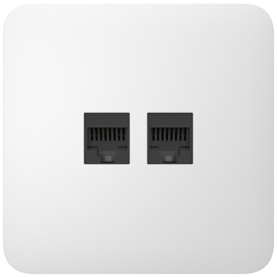 Встроенная интернет-розетка Ajax Outlet (LAN) white с двумя портами (black LAN connector)