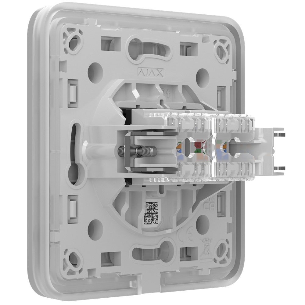 Встроенная интернет-розетка Ajax Outlet (LAN) white с двумя портами (black LAN connector)