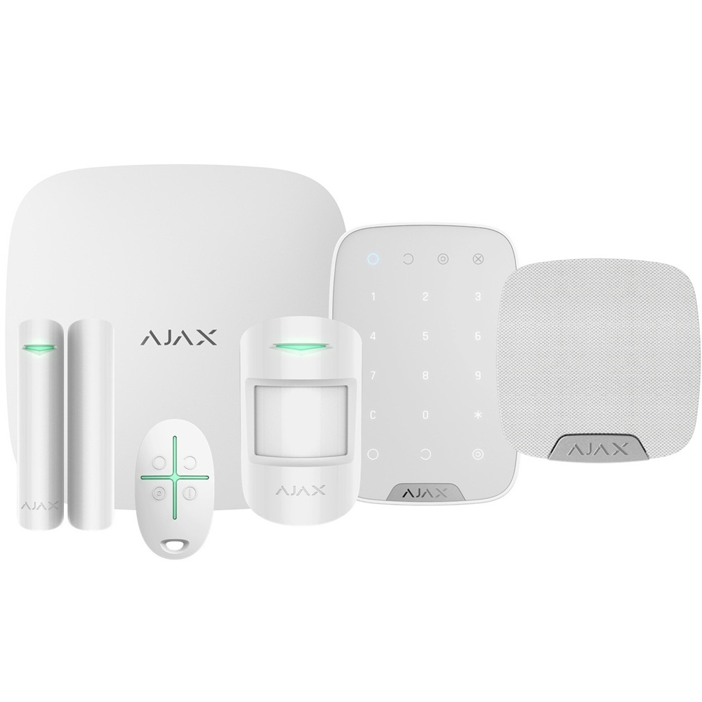Комплект беспроводной сигнализации Ajax StarterKit + KeyPad + HomeSiren white