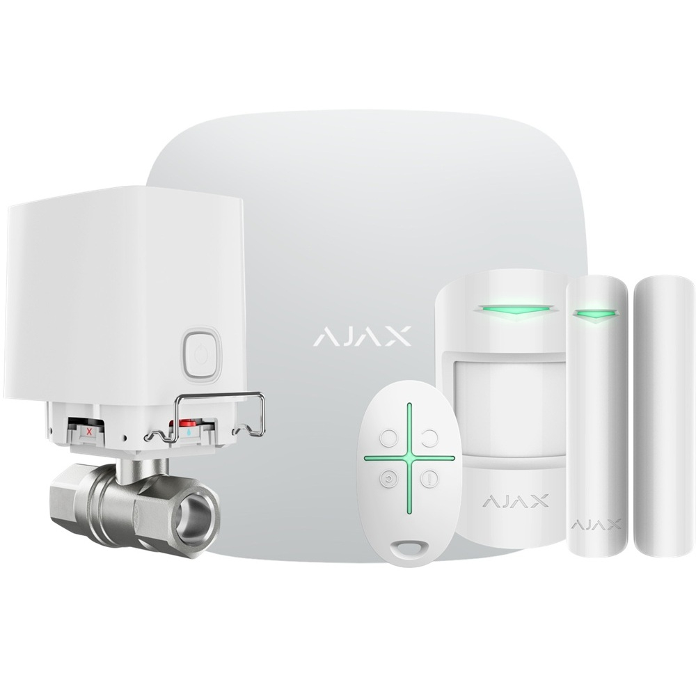 Комплект беспроводной сигнализации Ajax StarterKit 2 с WaterStop 1" (DN25) Jeweller white