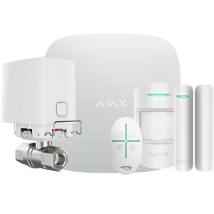 Комплект бездротової сигналізації Ajax StarterKit 2 з WaterStop 1" (DN25) Jeweller white