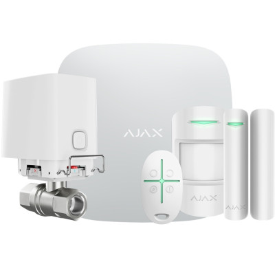 Комплект беспроводной сигнализации Ajax StarterKit 2 с WaterStop 1" (DN25) Jeweller white
