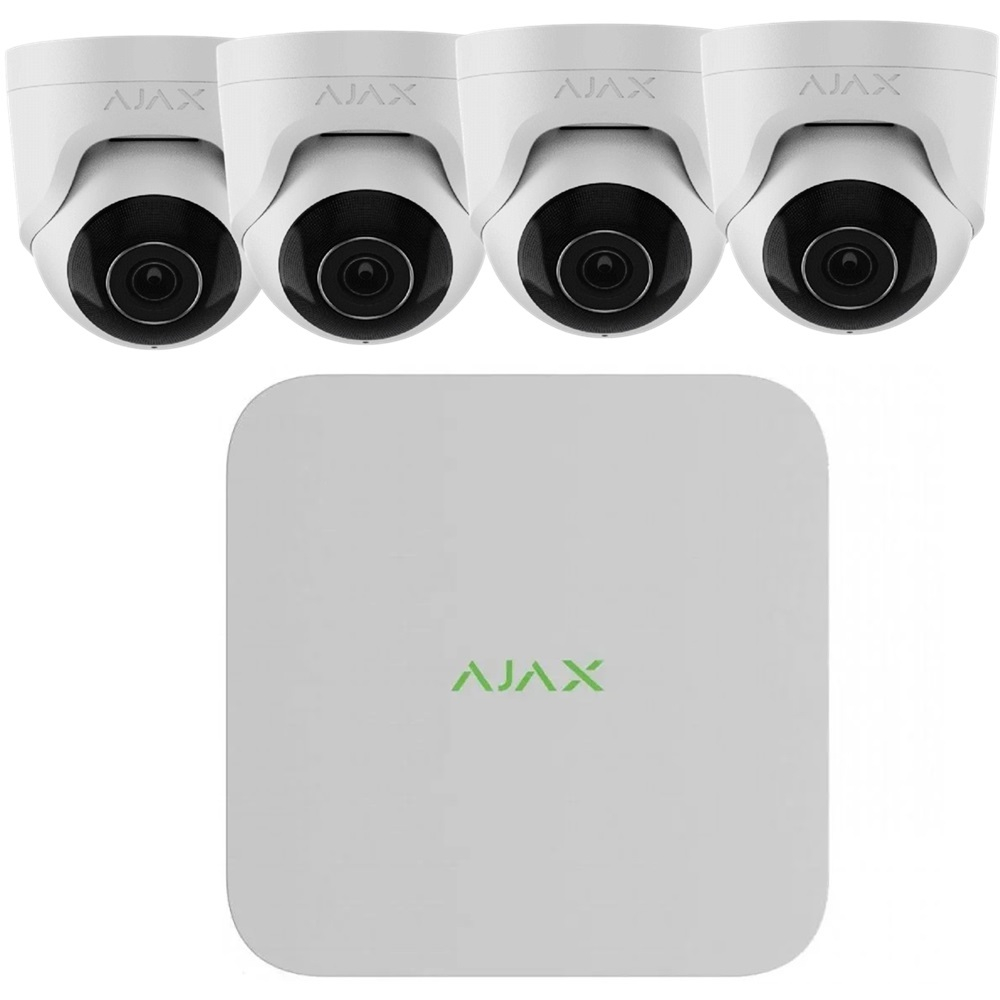 Комплект IP видеонаблюдения Ajax TurretCam 4 Video Kit (5 MP/2.8 mm)