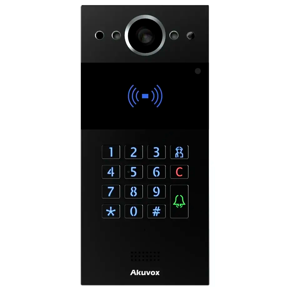 2 МП IP-видеопанель многоабонентская со считывателем Akuvox R20K Black