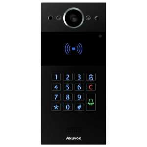 2 МП IP-відеопанель багатоабонентська зі зчитувачем Akuvox R20K Black