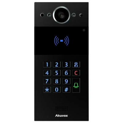 2 МП IP-видеопанель многоабонентская со считывателем Akuvox R20K Black