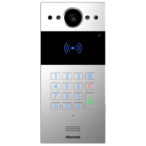 2 МП IP-відеопанель багатоабонентська зі зчитувачем Akuvox R20K Silver