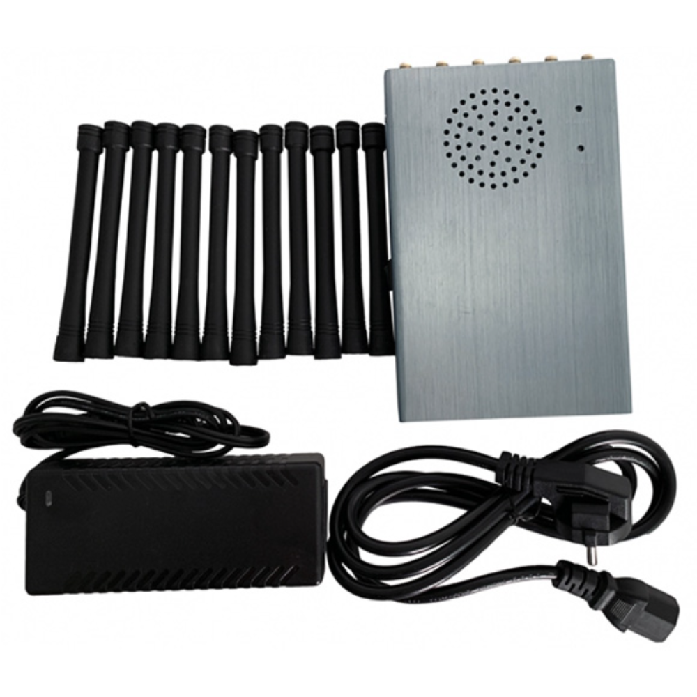 Глушилка мобільного зв'язку АЛЬФА 5G 12W (LOJACK, DCS, 3G, 4G H, GPS L1 + GLONASS L1, GSM, WiFi, CDMA + 4G L, WiFi 5G, ПДУ)