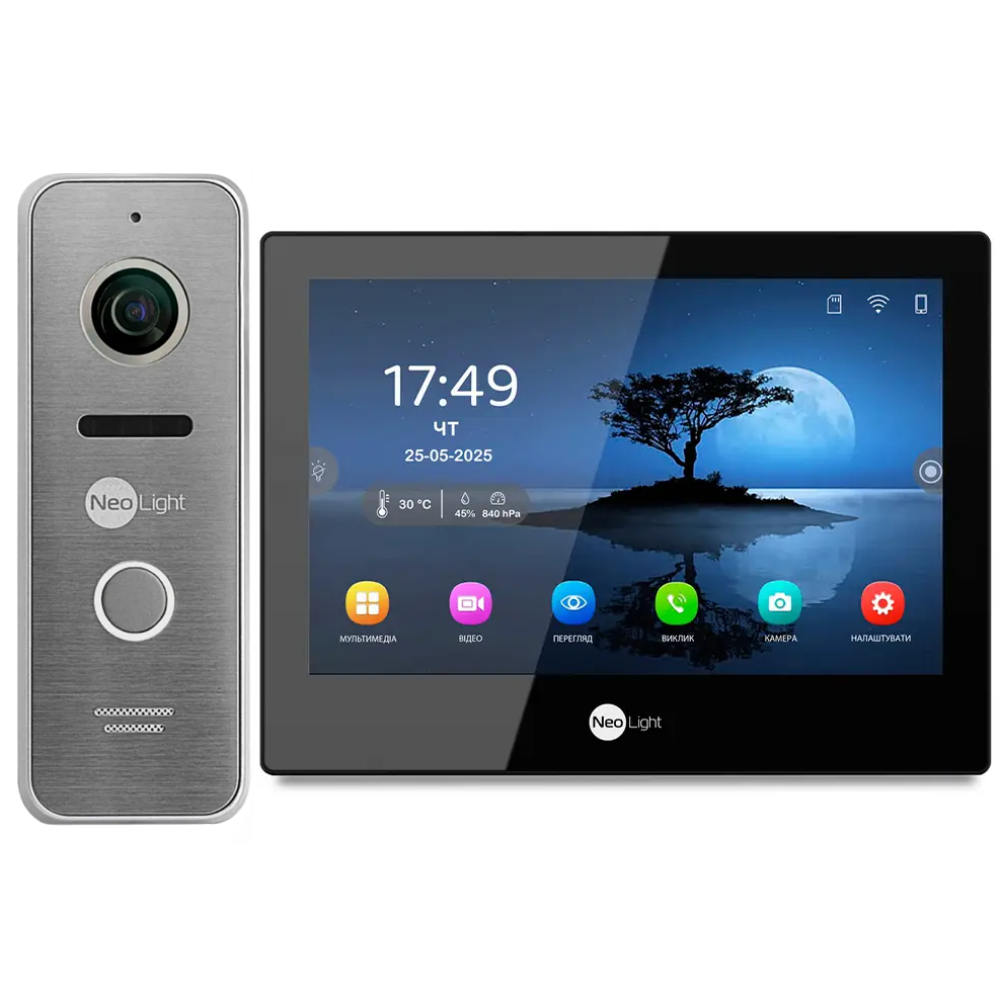 Комплект видеодомофона NeoLight ALPHA Hybrid HD KIT B/SilverP