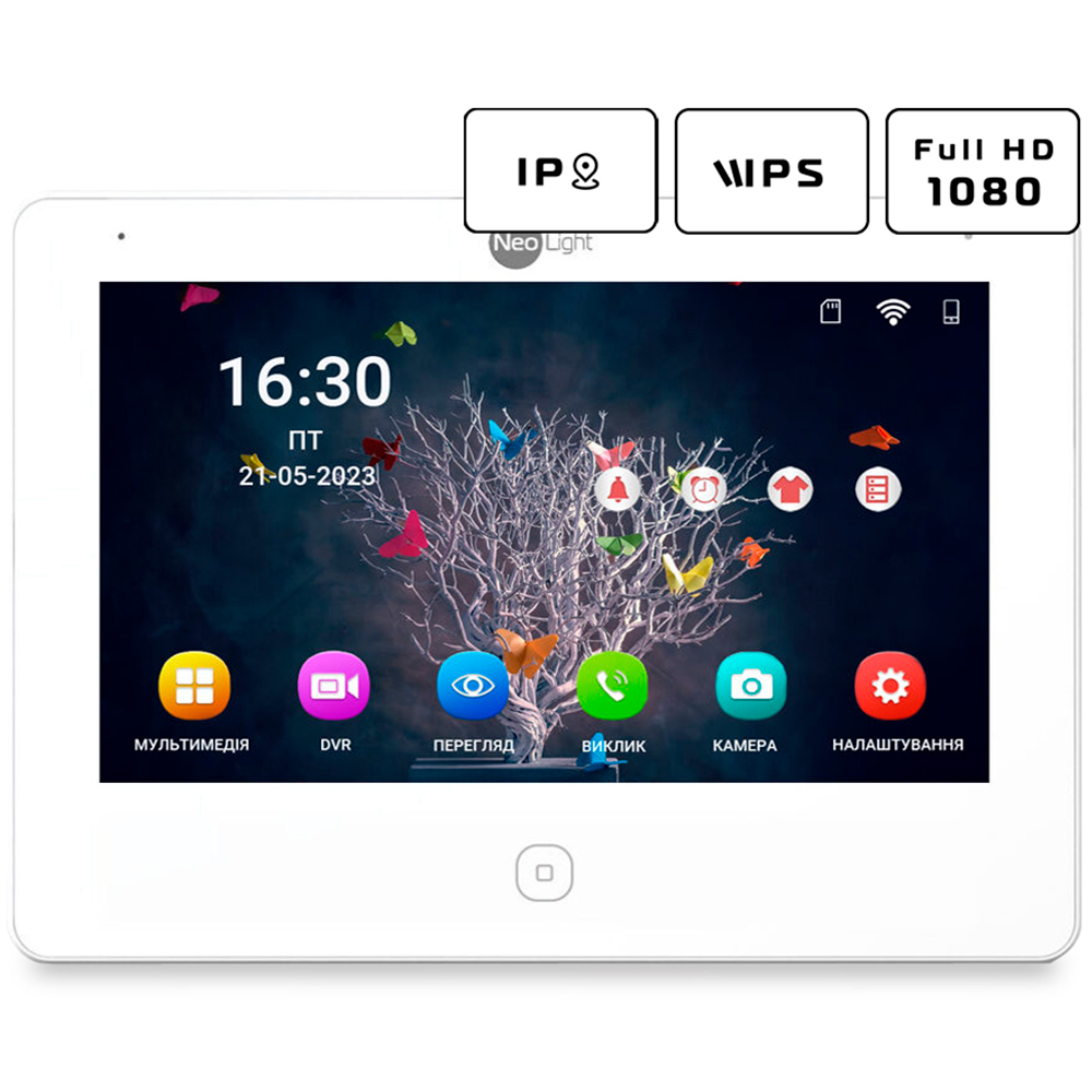 Wi-Fi Відеодомофон NeoLight ALPHA IPW white